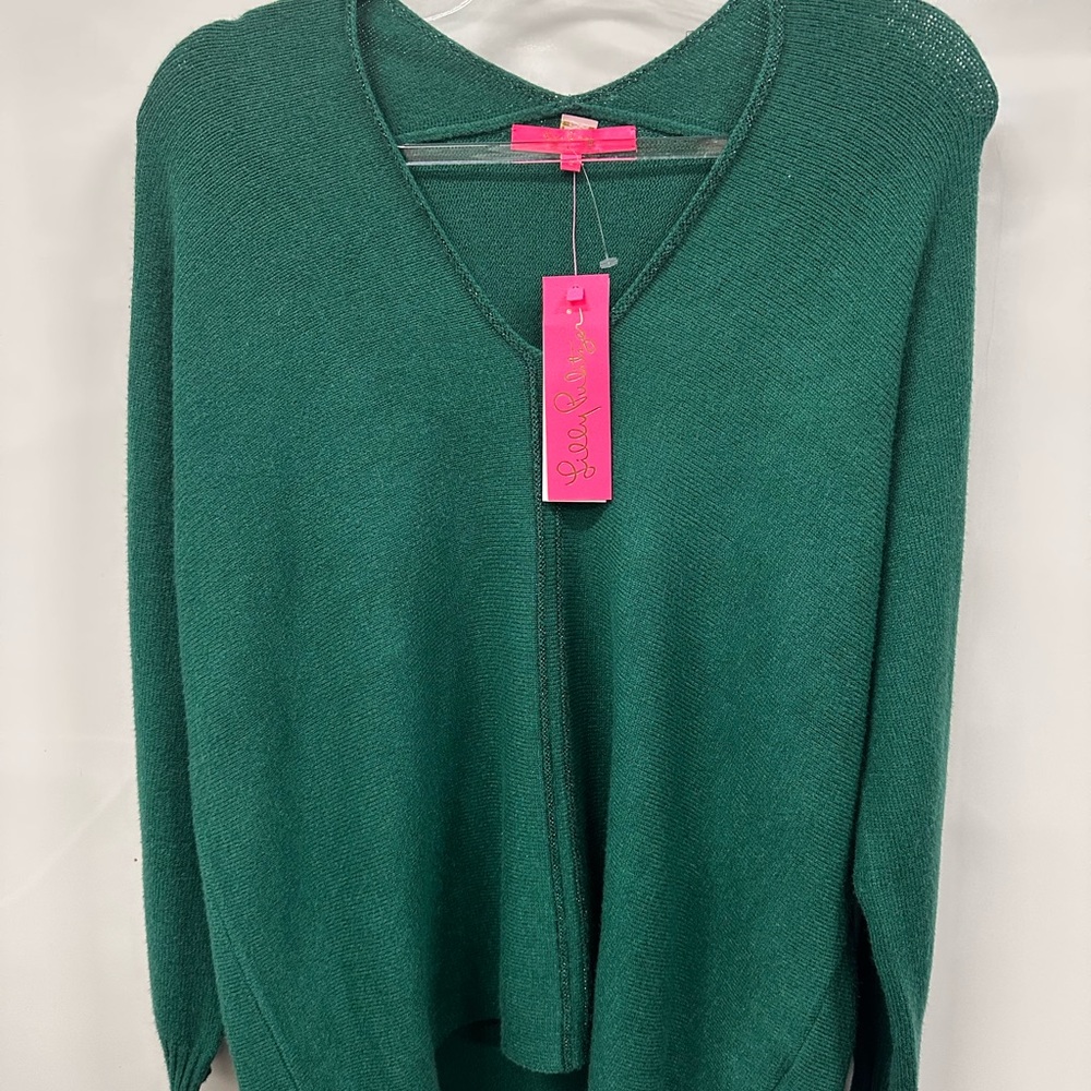 NWT Lilly Pulitzer Green V-Neck Sweater - Picture 2 of 9